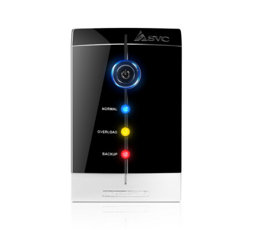 Источник бесперебойного питания SVC V-800-F, Мощность 800ВА/480Вт, Диапазон работы AVR: 165-275В, Бат.: 12В/9 Ач*1шт., 3 вых.: 2 Shuko CEE7+1 IEC C13 (Bypass), Защита тел. линии, Чёрный в Бишкеке, Кыргызстане