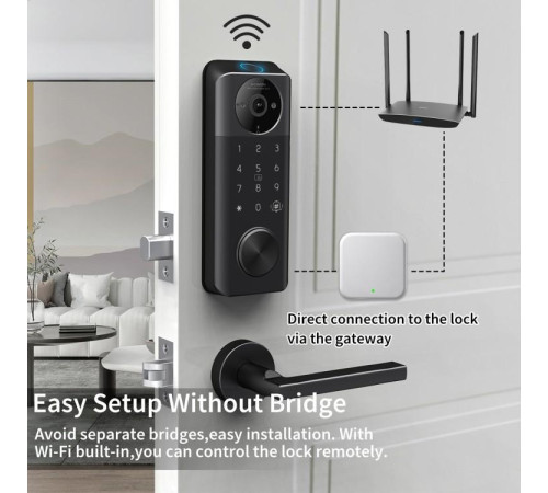 Умный дверной замок Locstar LS-C95, Face ID, отпечаток, пароль, IC-карта, Wi-Fi, TTLock в Бишкеке, Кыргызстане