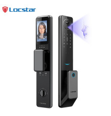 Умный видеодомофонный замок Locstar LS-S61, Wi-Fi/Tuya, 3D-распознавание лица, отпечаток пальца