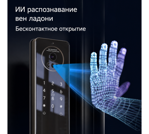 Умный видеодомофонный замок Locstar LS-S300, 3D Face ID, Wi-Fi, камера, отпечаток пальца в Бишкеке, Кыргызстане
