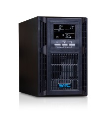 Источник бесперебойного питания SVC PT-1K-LCD, Мощность 1000ВА/1000Вт, PT-серия, On-Line, LСD\USB\RS-232, SMART, Диапазон работы AVR: 115-300В, Бат.: 12В/7Ah*2шт., Вентилятор: 8см*1шт., 2 вых., Чёрный