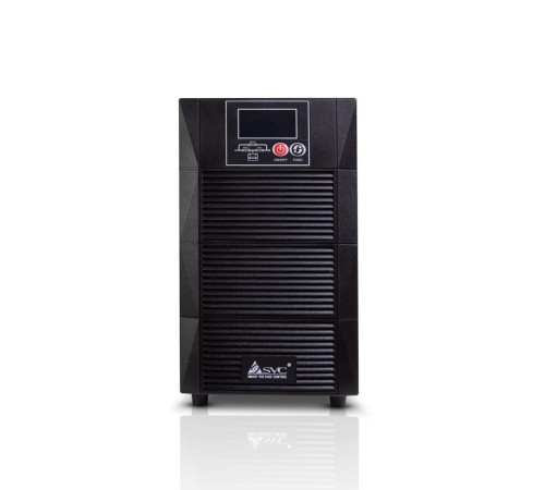 Источник бесперебойного питания SVC PTS-2KL-LCD, 2000VA (1800W), PTS-cерия, On-Line, LCD\Tel.line\RS-232, SMART, Диапазон работы AVR: 110-288В, Бат.: 12В/7Aч*6шт., Вентилятор: 8см*2шт., 4 вых. Shuko CEE7, Чёрный в Бишкеке, Кыргызстане