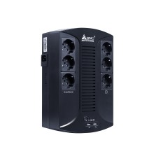Источник бесперебойного питания SVC U-650-L, Smart, USB, Диапазон работы AVR: 145-290В, Бат.: 12В/7 Ач., 6 вых.: Shuko CEE7(3 с работой от батареи, 3 сетевой фильтр),  USB 5В/2А*2 шт., Чёрный