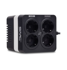 Стабилизатор (AVR) SVC AVR-1008-U, Мощность 1000ВА/500Вт, Диапазон работы AVR: 176-273В, Тип выходных разъёмов: Schuko х 4 шт., LED-индикаторы, Чёрный