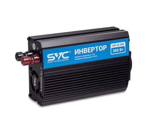 Инвертор SVC SI-300, Мощность 300ВА/300Вт, Вход 12В/Выход 210-240В, 1 вых.: Shuko CEE7, USB-порт 2А, Защита от перегрева, перегрузки, короткого замыкания, Чёрный в Бишкеке, Кыргызстане