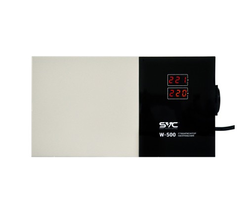 Стабилизатор (AVR) SVC W-500, Мощность 500ВА/500Вт, LED-дисплей, Диапазон работы AVR: 140-260В, Вых.: 220В+/-7%, 1 х Shcuko, Кабель питания: 1,35м, Габариты: 290*160*65, Черно-белый в Бишкеке, Кыргызстане Стабилизатор (AVR) SVC W-500, Мощность 500ВА/500Вт, LED-дисплей, Диапазон работы AVR: 140-260В, Вых.: 220В+/-7%, 1 х Shcuko, Кабель питания: 1,35м, Габариты: 290*160*65, Черно-белый в Бишкеке, Кыргызстане