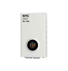 Стабилизатор (AVR) SVC WL-500, Мощность 500ВА/500Вт, LED-дисплей, Диапазон работы AVR: 140-260В, Вых.: 220В+/-7%, 1 х Schuko, Кабель питания: 1,35м, Белый (1 год)