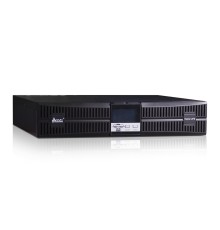 Источник бесперебойного питания SVC RT-1KL-LCD, Мощность 1000ВА/900Вт, Стоечный 19'' 2U, RT-серия, On-Line, LED\Tel.line\RS-232, USB SMART, Диапазон работы AVR: 110-288В, Бат.: 12В/7Aч*3шт., Вентилятор: 8cм*1шт., 2 вых., Чёрный