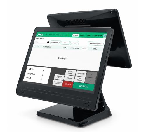 Сенсорный POS моноблок ET-U2, Core i5-4th Gen, 8 ГБ ОЗУ, 128 ГБ SSD, Wi-Fi, 15,6" LCD touch сенсорный монитор + 15,6" монитор покупателя в Бишкеке, Кыргызстане