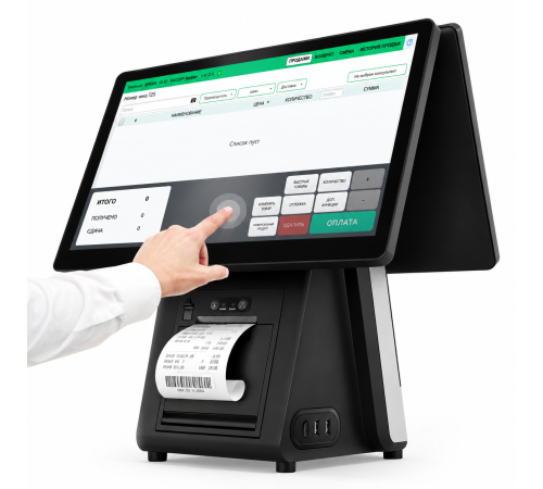 Сенсорный POS-моноблок Evotec ET-M700, Core i5 3th Gen, 8GB RAM, 128GB SSD, Wi-Fi, 15,6 дм + Экран покупателя, встроенный принтер чеков 80мм в Бишкеке, Кыргызстане