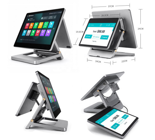 POS-Моноблок Nomio PM200, Алюминиевый, Двухэкранный, Core i5 4-го поколения, 8 ГБ ОЗУ / 128ГБ SSD, Wi-Fi, 15,6 дм + 11,6 дм в Бишкеке, Кыргызстане