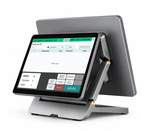 POS-Моноблок Evtec ET-S200, Алюминиевый, Двухэкранный, Core i5 4-го поколения, 8 ГБ ОЗУ / 128ГБ SSD, Wi-Fi, 15,6 + 11,6 дм экран в Бишкеке, Кыргызстане