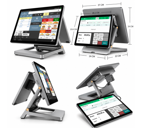 POS-Моноблок Evtec ET-S200, Алюминиевый, Двухэкранный, Core i5 4-го поколения, 8 ГБ ОЗУ / 128ГБ SSD, Wi-Fi, 15,6 + 11,6 дм экран в Бишкеке, Кыргызстане