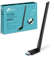 USB-адаптер TP-Link Archer T3U Plus, 802.11b/g/n 2,4 ГГц, 802.11a/n/ac 5 ГГц, 5 ГГц:11ac: до 867 Мбит/с, 2,4 ГГц: 11n: до 400 Мбит/с, USB 3.0, 1 внешняя антенна с высоким коэффициентом усиления