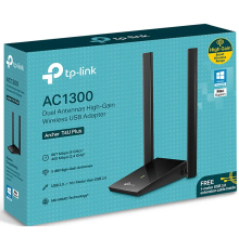 USB-адаптер TP-Link Archer T4U Plus, 802.11b/g/n 2,4 ГГц, 802.11a/n/ac 5 ГГц, 5 ГГц:11ac: до 867 Мбит/с, 2,4 ГГц: 11n: до 400 Мбит/с, USB 3.0, 2 внешние антенны 5 дБи