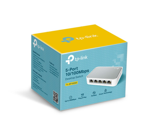 Коммутатор TP-Link TL-SF1005D, Миниатюрный, 5 портов 10/100M RJ45, Корпус пластик в Бишкеке, Кыргызстане
