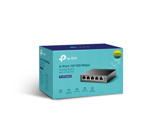 Коммутатор TP-Link TL-SF1005LP, 5-портовый 10/100 Мбит/с настольный коммутатор с 4 портами PoE в Бишкеке, Кыргызстане