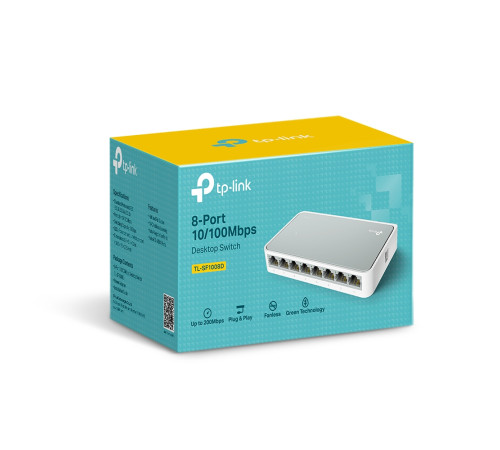 Коммутатор TP-Link TL-SF1008D, Миниатюрный, 8 портов 10/100M RJ45, Корпус пластик в Бишкеке, Кыргызстане