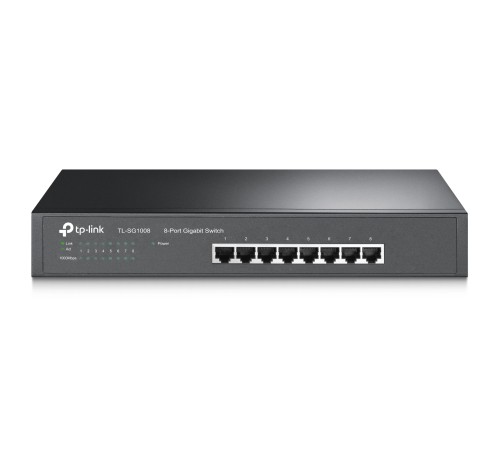 Коммутатор TP-Link TL-SG1008, 19-дюймовый стоечный, неуправляемый, 8 портов 10/100/1000М, Корпус металл, 1U в Бишкеке, Кыргызстане