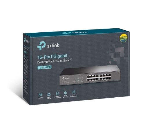 Коммутатор TP-Link TL-SG1016, 19-дюймовый стоечный, 16 портов 10/100/1000M RJ45, Корпус металл, 1U в Бишкеке, Кыргызстане