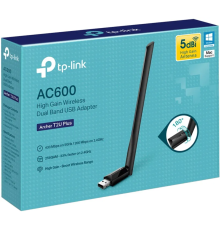 USB-адаптер TP-Link Archer T2U Plus, AC600 Двухдиапазонный Wi-Fi USB-адаптер высокого усиления.